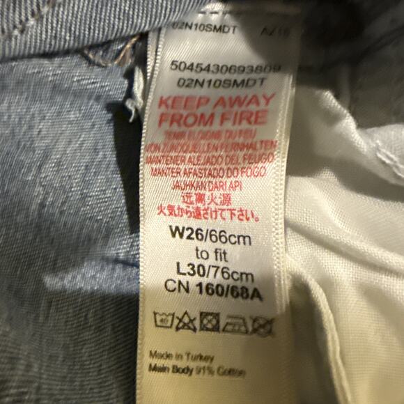 Topshop -Wmns Jeans-Jamie Skinny Stretch-Med Wash Denim-Distressed Hem-26x30 - Picture 13 of 16